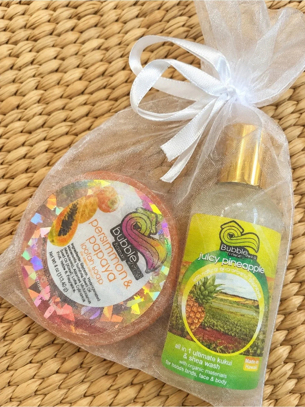 Hawaii Gift Set - Reusable Tote Bag, 2 Tropical Soap Bundles